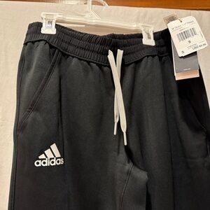 Adidas Men's Black Joggers with White Logo